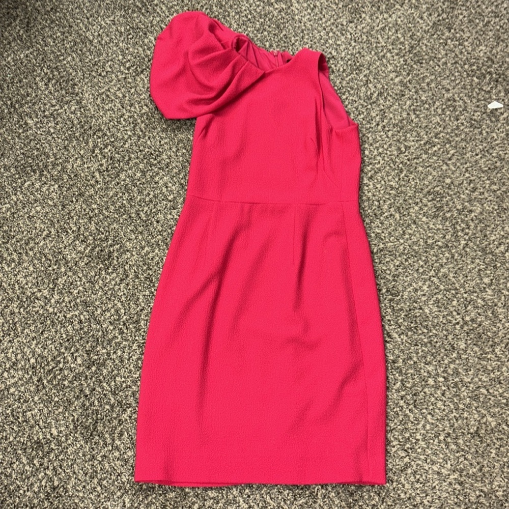 Gorgeous red black halo dress size 6 ruffled one shoulder - Picture 3 of 5